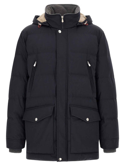 Blue Polyamide Parka