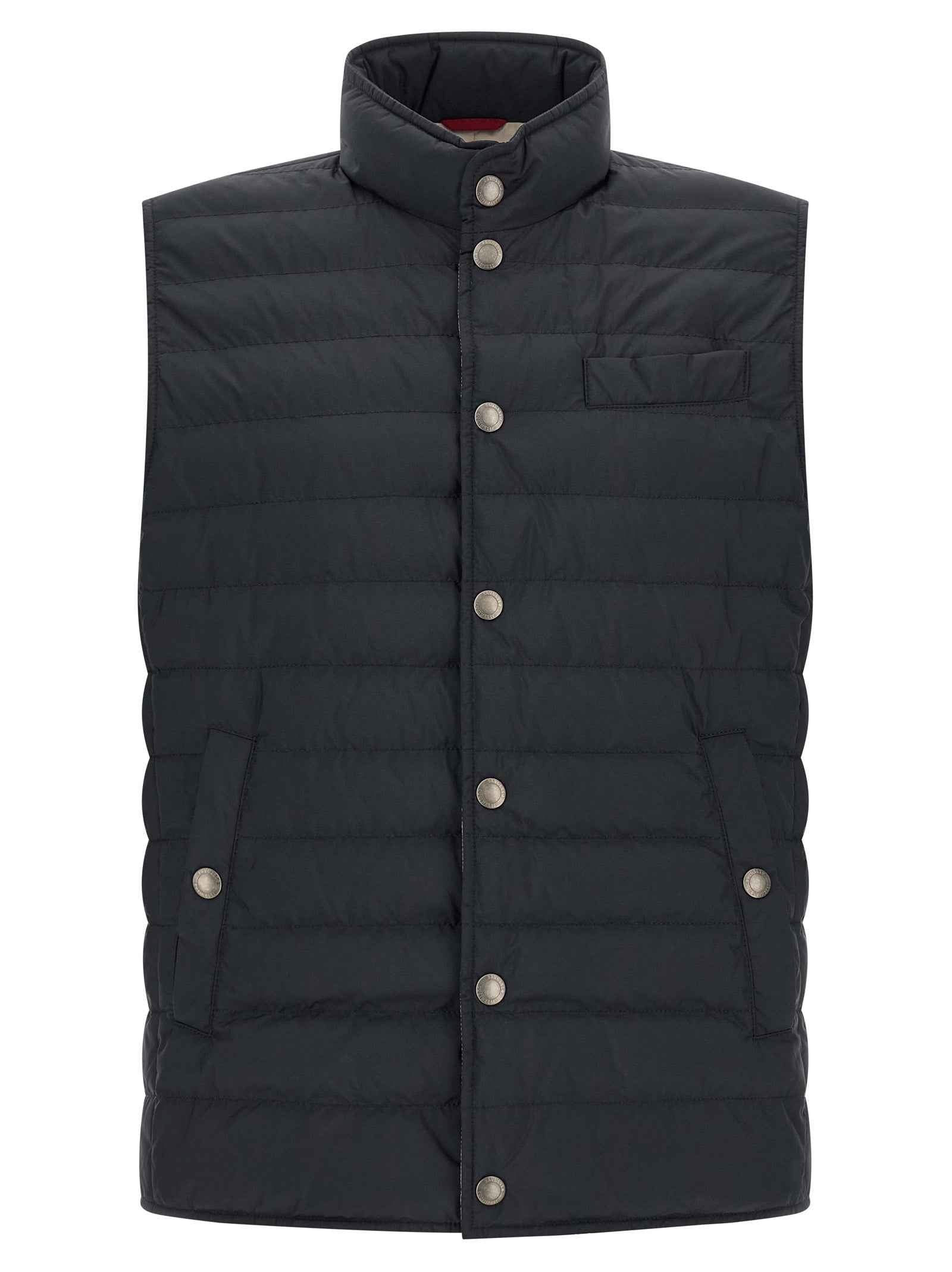 Blue Polyester Sleeveless Jacket