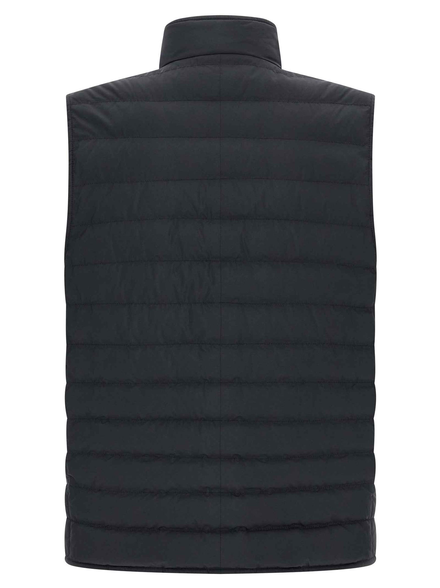 Blue Polyester Sleeveless Jacket