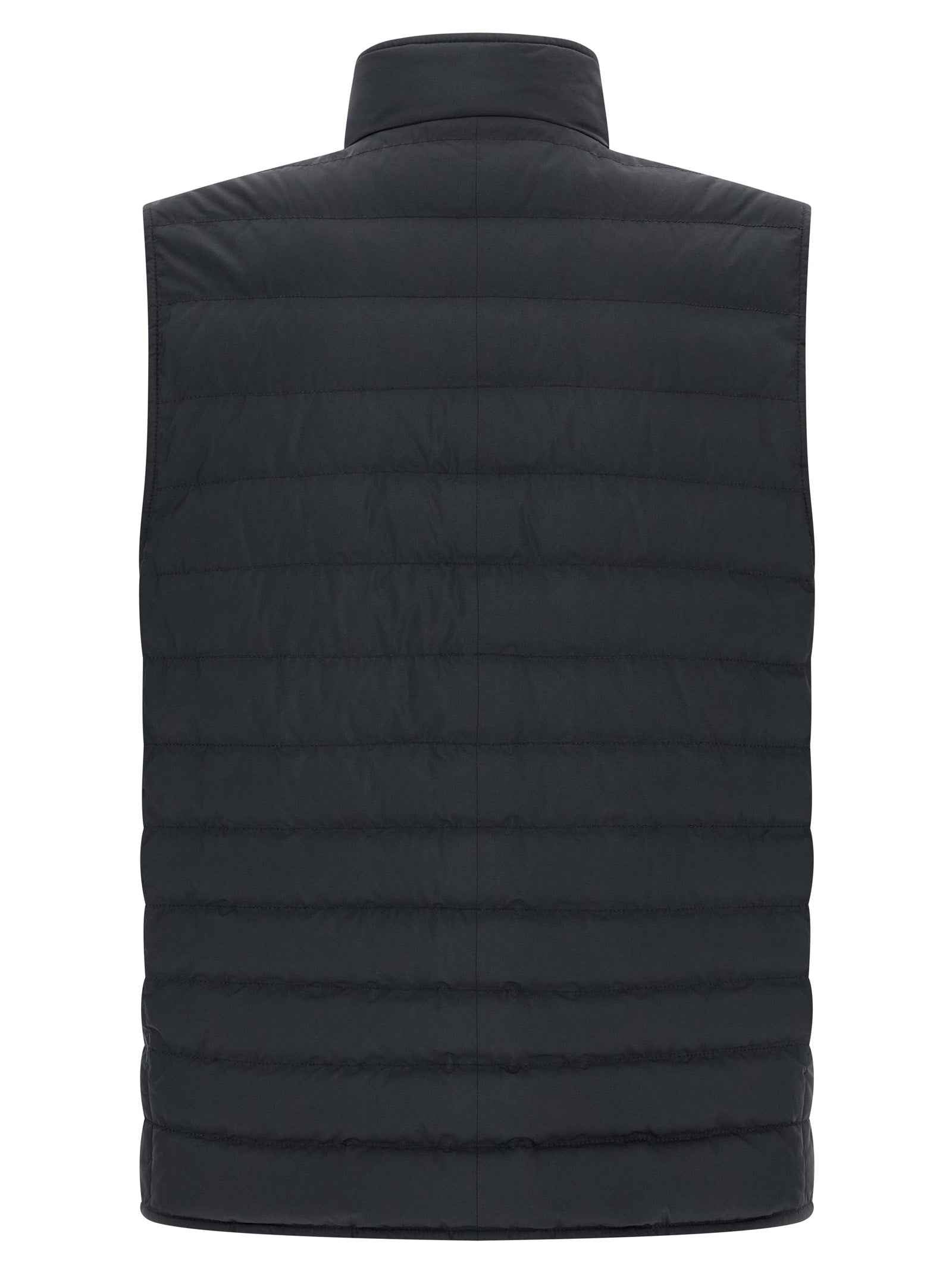 Blue Polyester Sleeveless Jacket