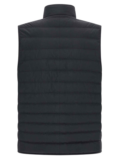 Blue Polyester Sleeveless Jacket