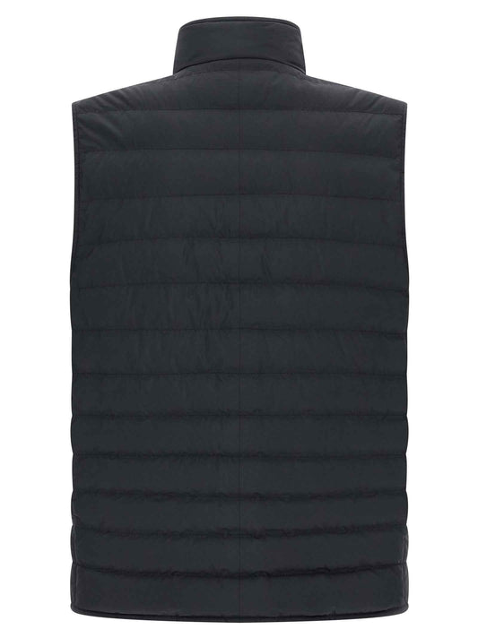 Blue Polyester Sleeveless Jacket