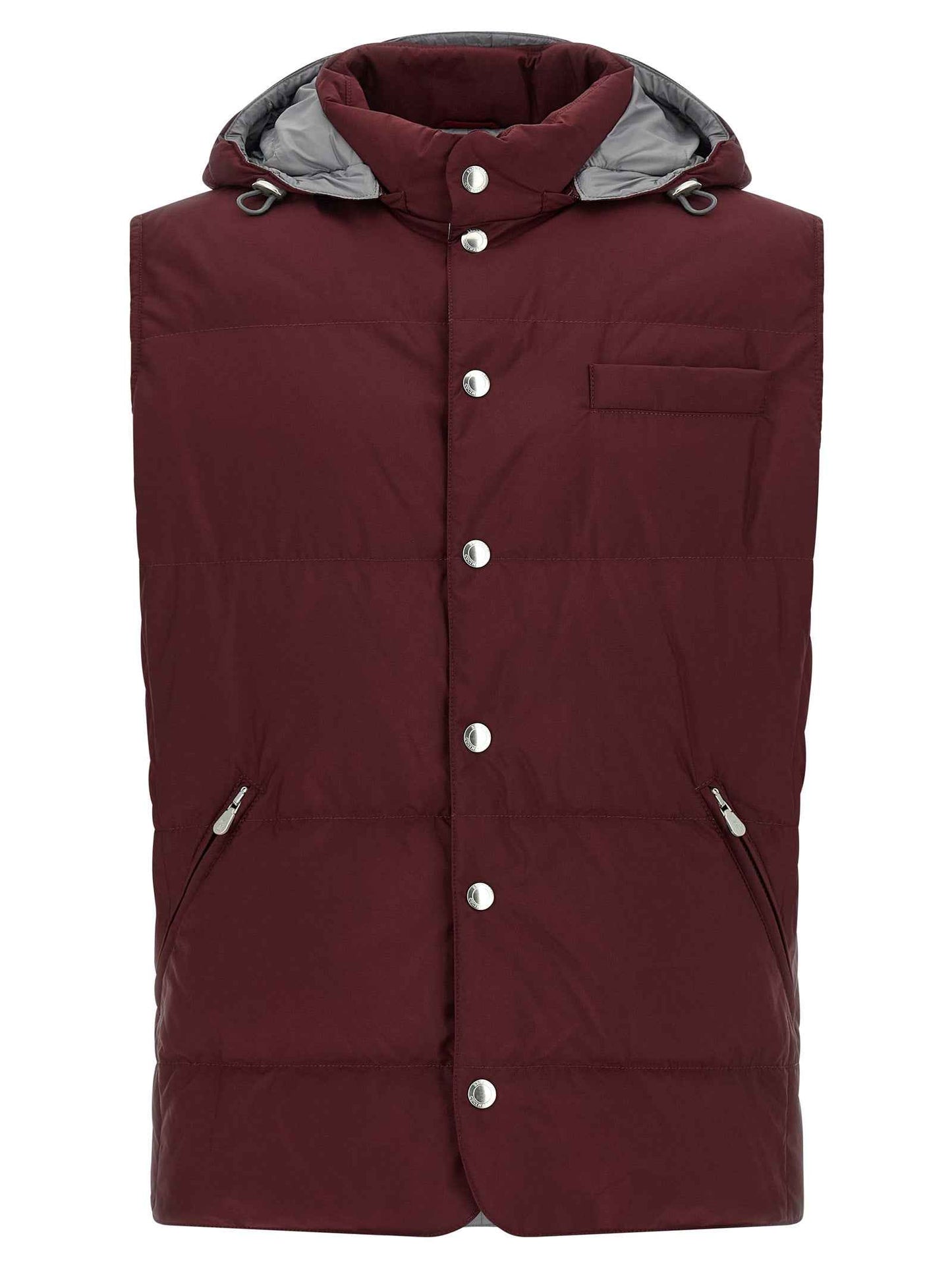 Bordeaux Polyester Sleeveless Jacket