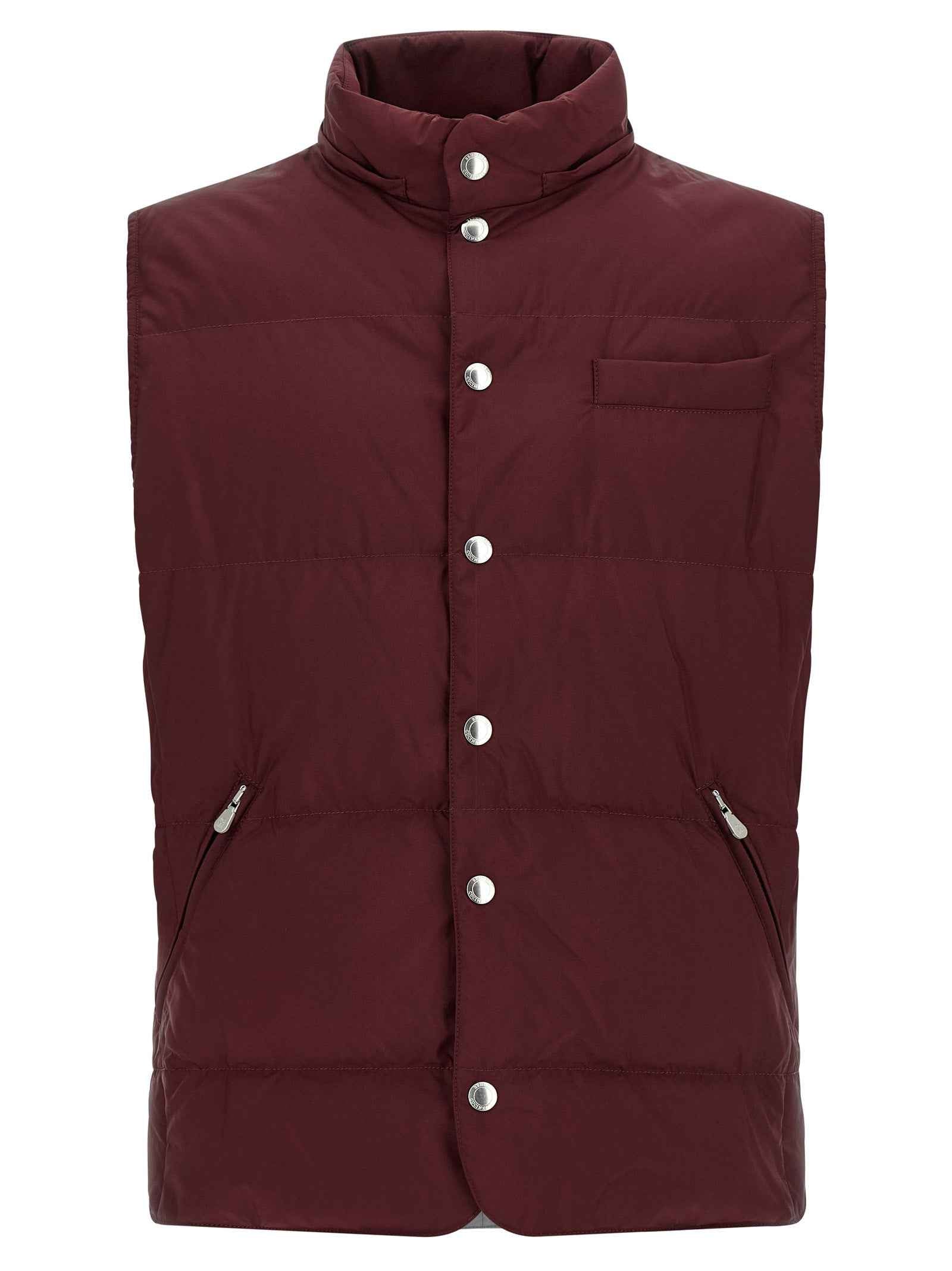 Bordeaux Polyester Sleeveless Jacket