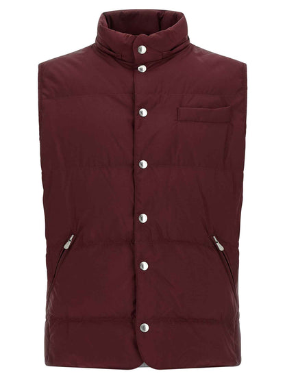 Bordeaux Polyester Sleeveless Jacket