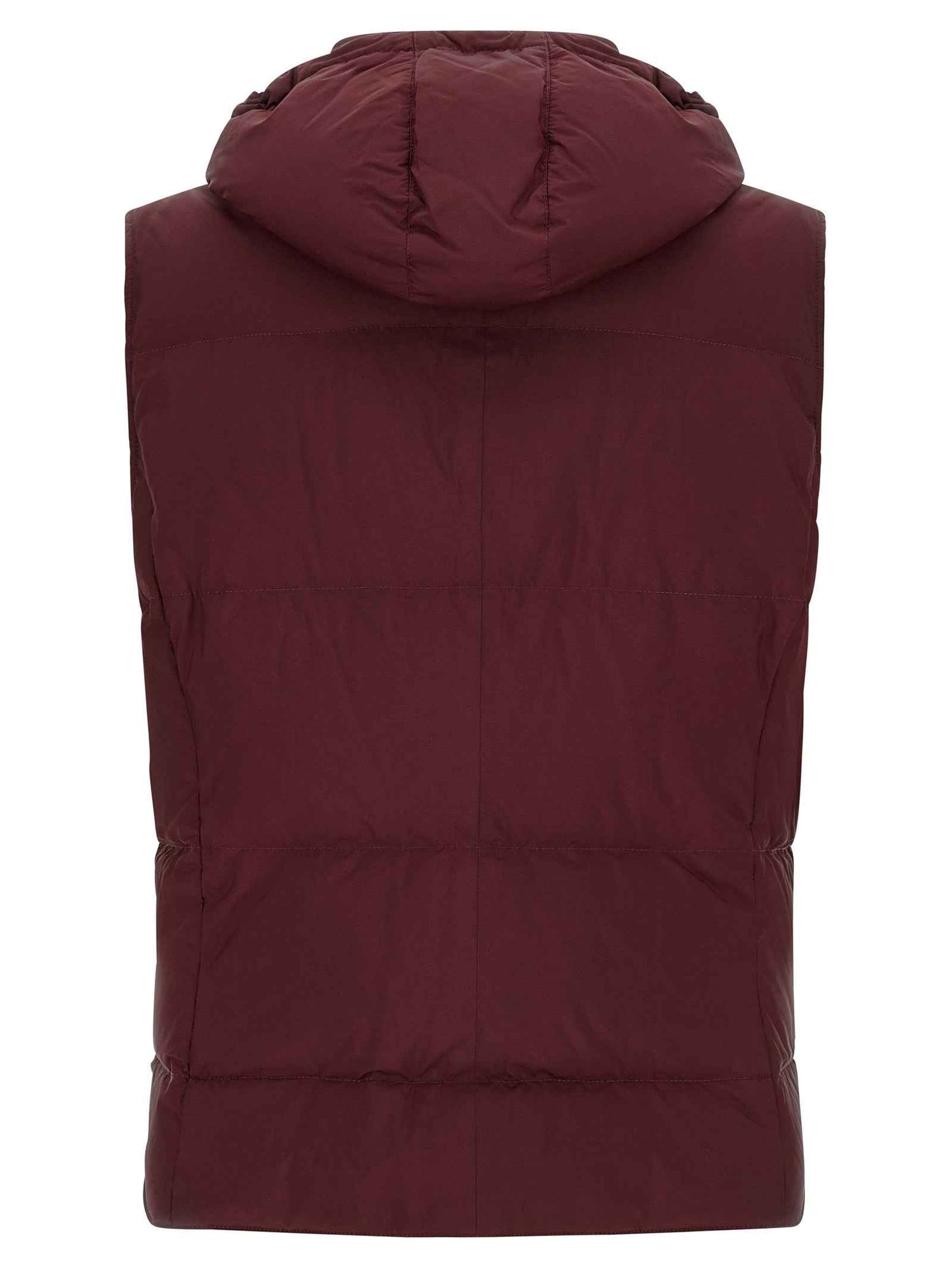 Bordeaux Polyester Sleeveless Jacket