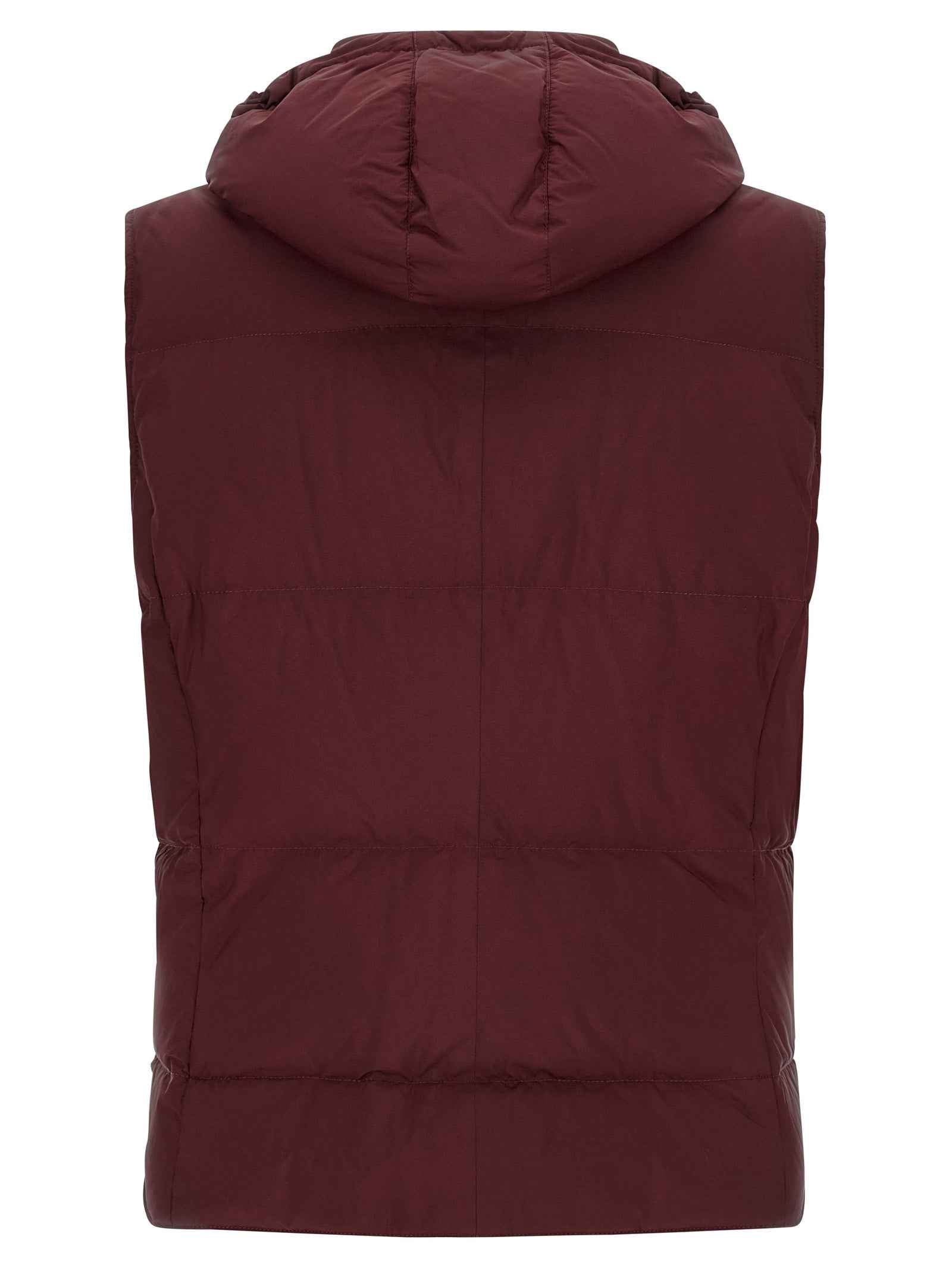 Bordeaux Polyester Sleeveless Jacket