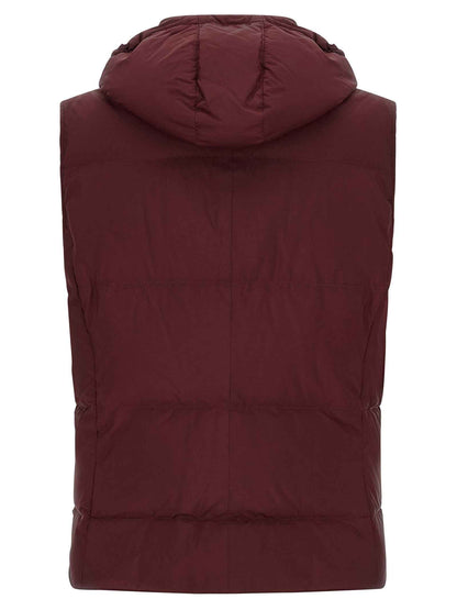 Bordeaux Polyester Sleeveless Jacket