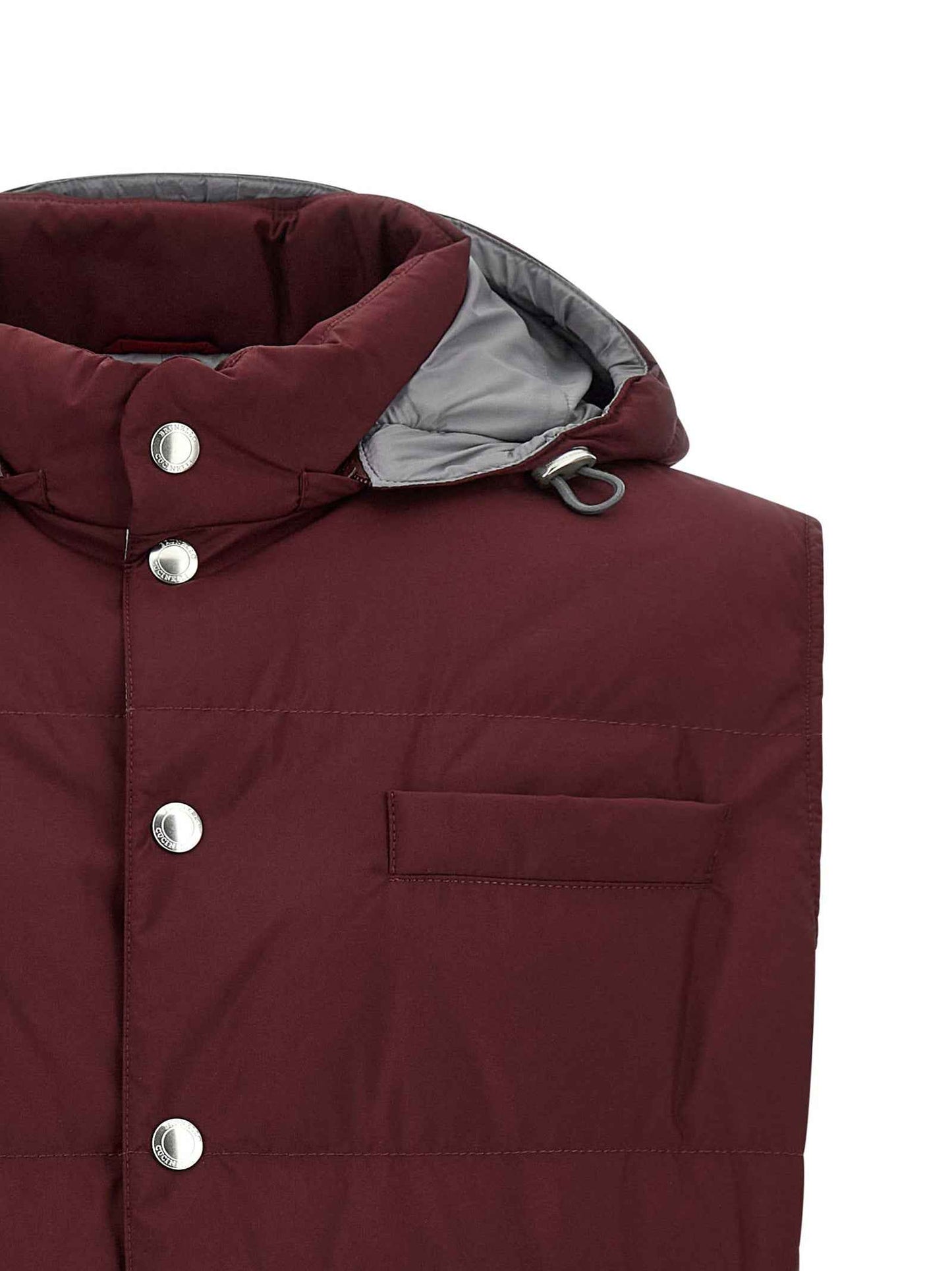 Bordeaux Polyester Sleeveless Jacket