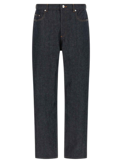 Blue Cotton Relaxed Fit Jeans