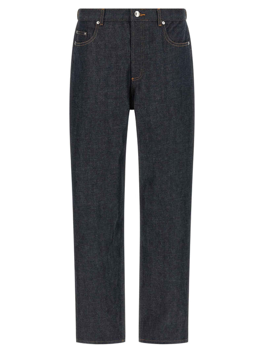 Blue Cotton Relaxed Fit Jeans