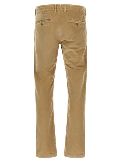 Beige Cotton Chino Pants