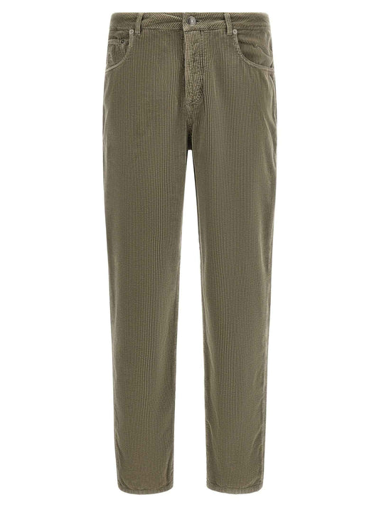Bicolor Cotton Casual Pants