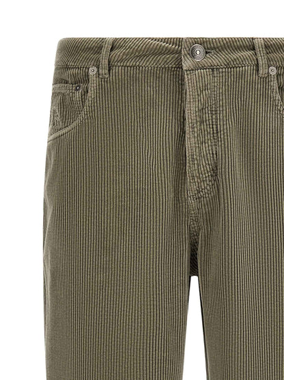 Bicolor Cotton Casual Pants