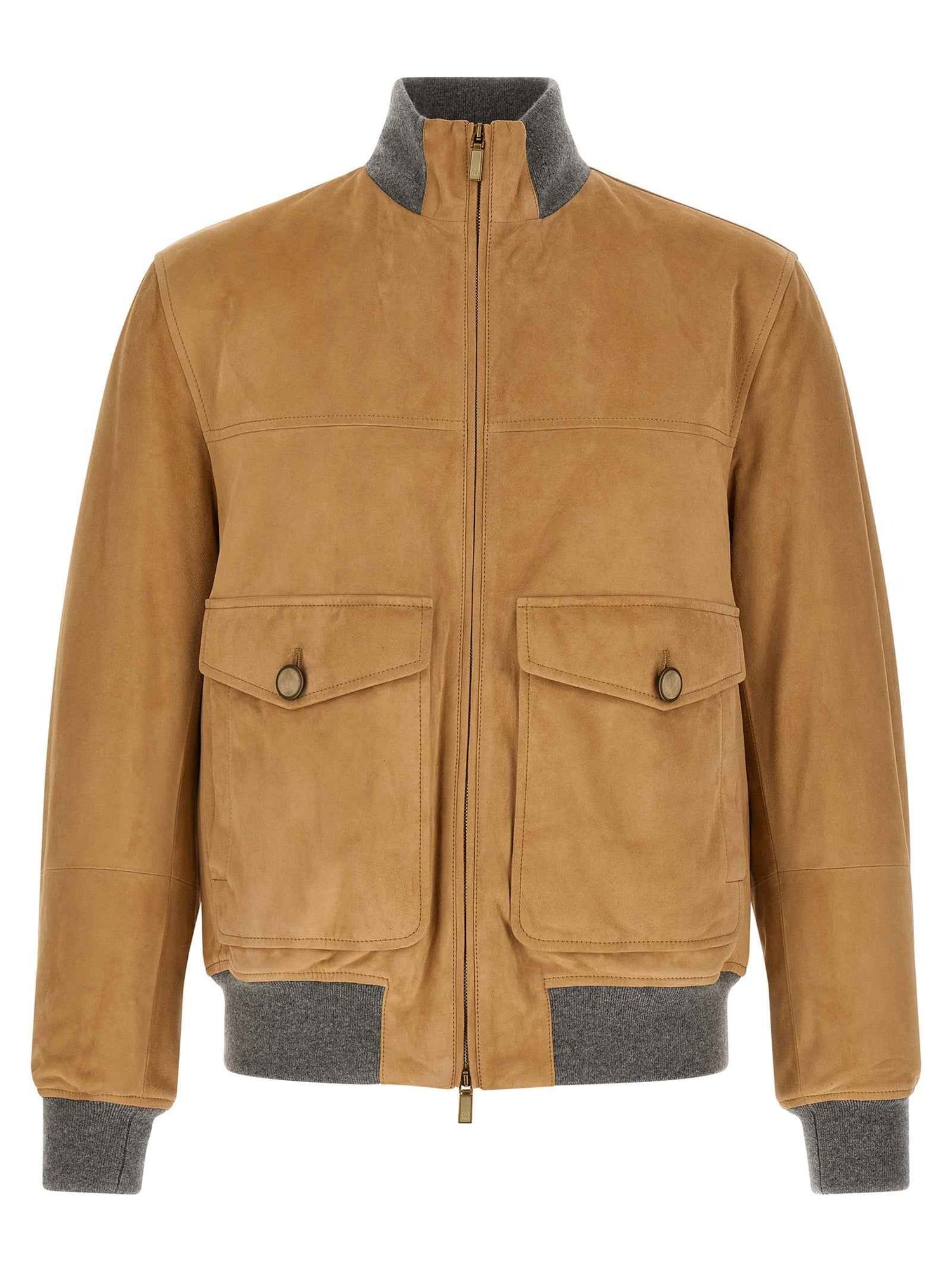 Beige Lamb Leather Leather Jacket