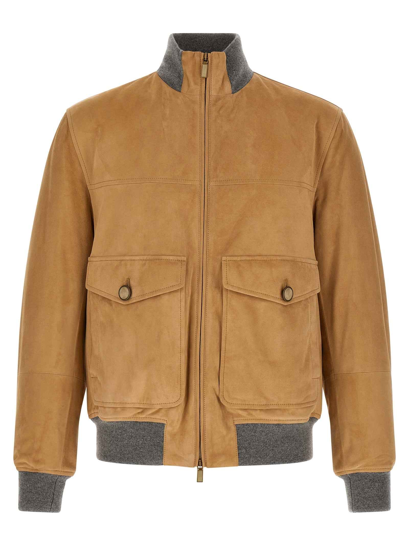 Beige Lamb Leather Leather Jacket