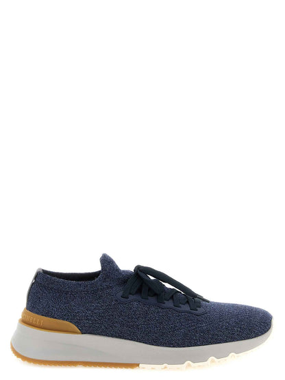 Blue Wool Athletic Sneakers