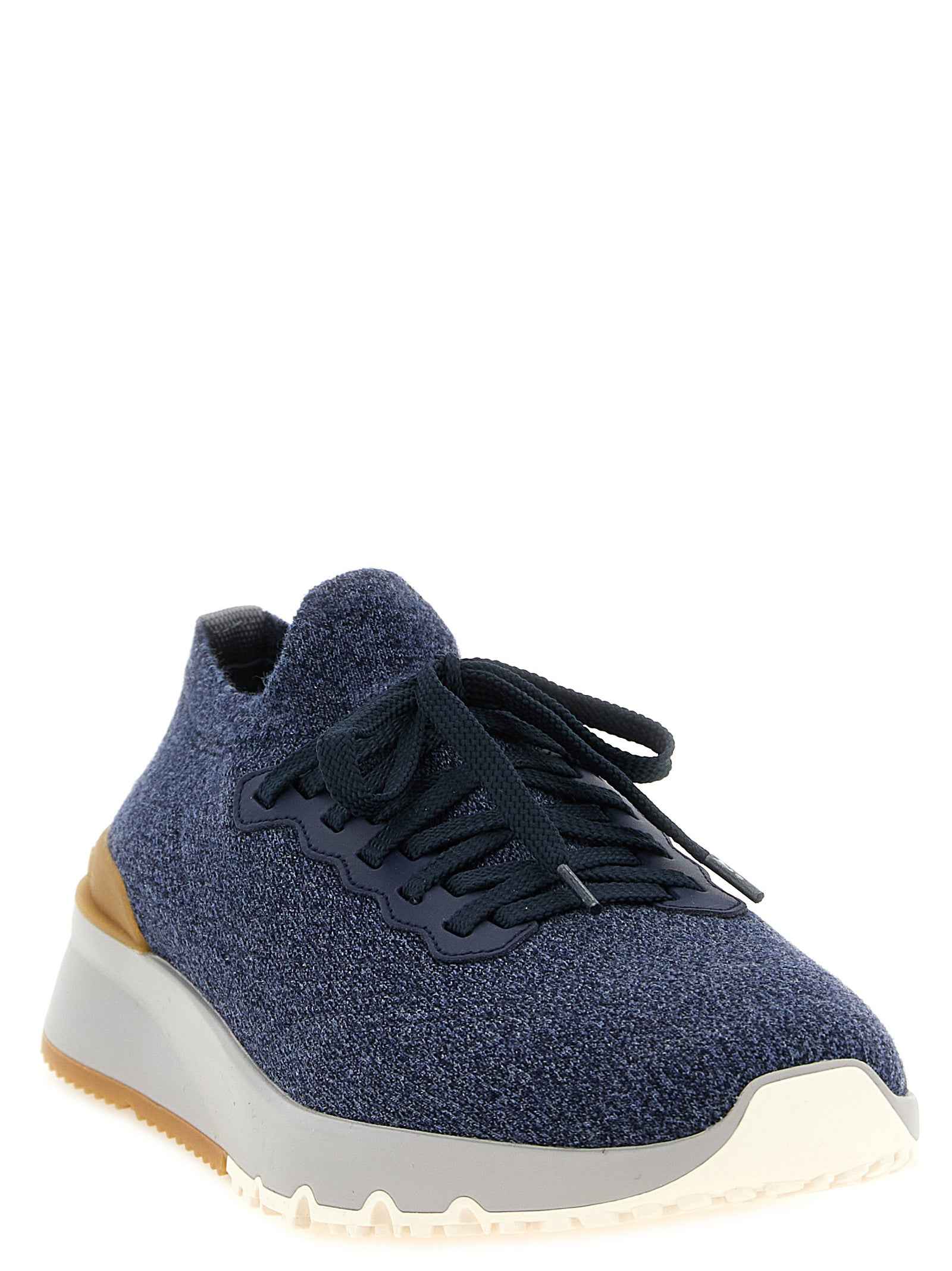 Blue Wool Athletic Sneakers