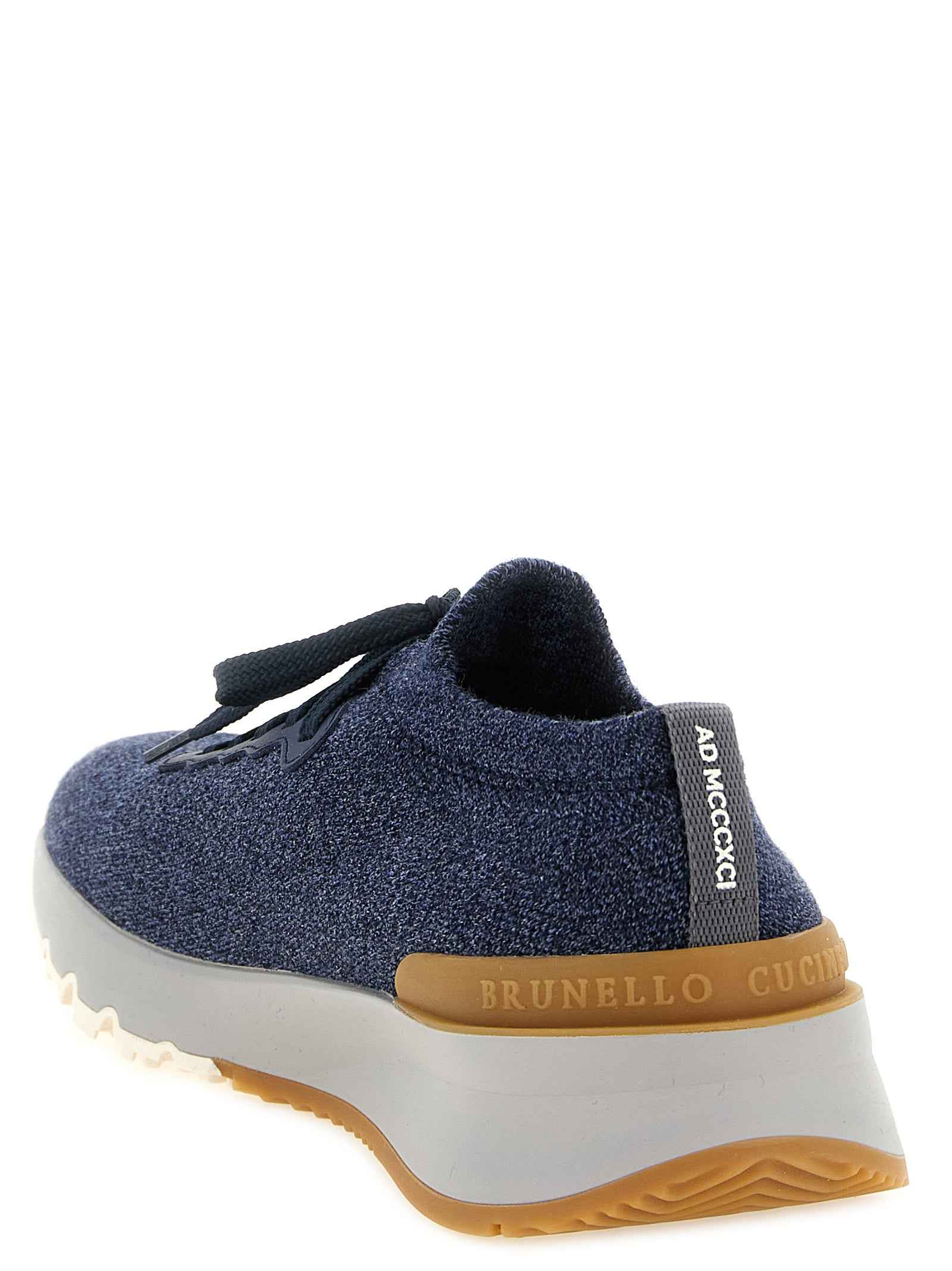 Blue Wool Athletic Sneakers
