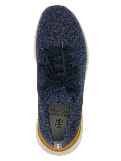 Blue Wool Athletic Sneakers