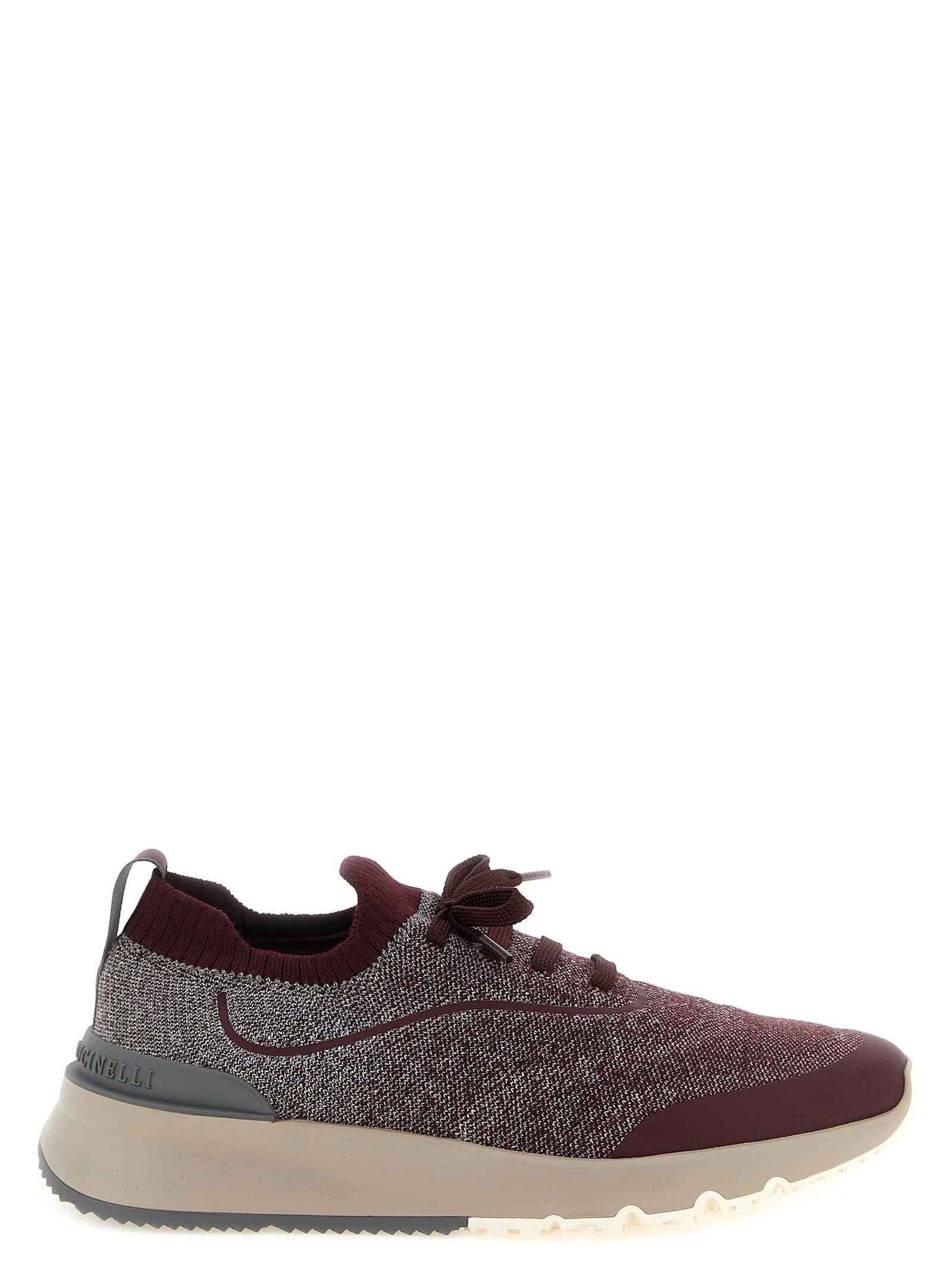 Bordeaux Cotton Athletic Sneakers