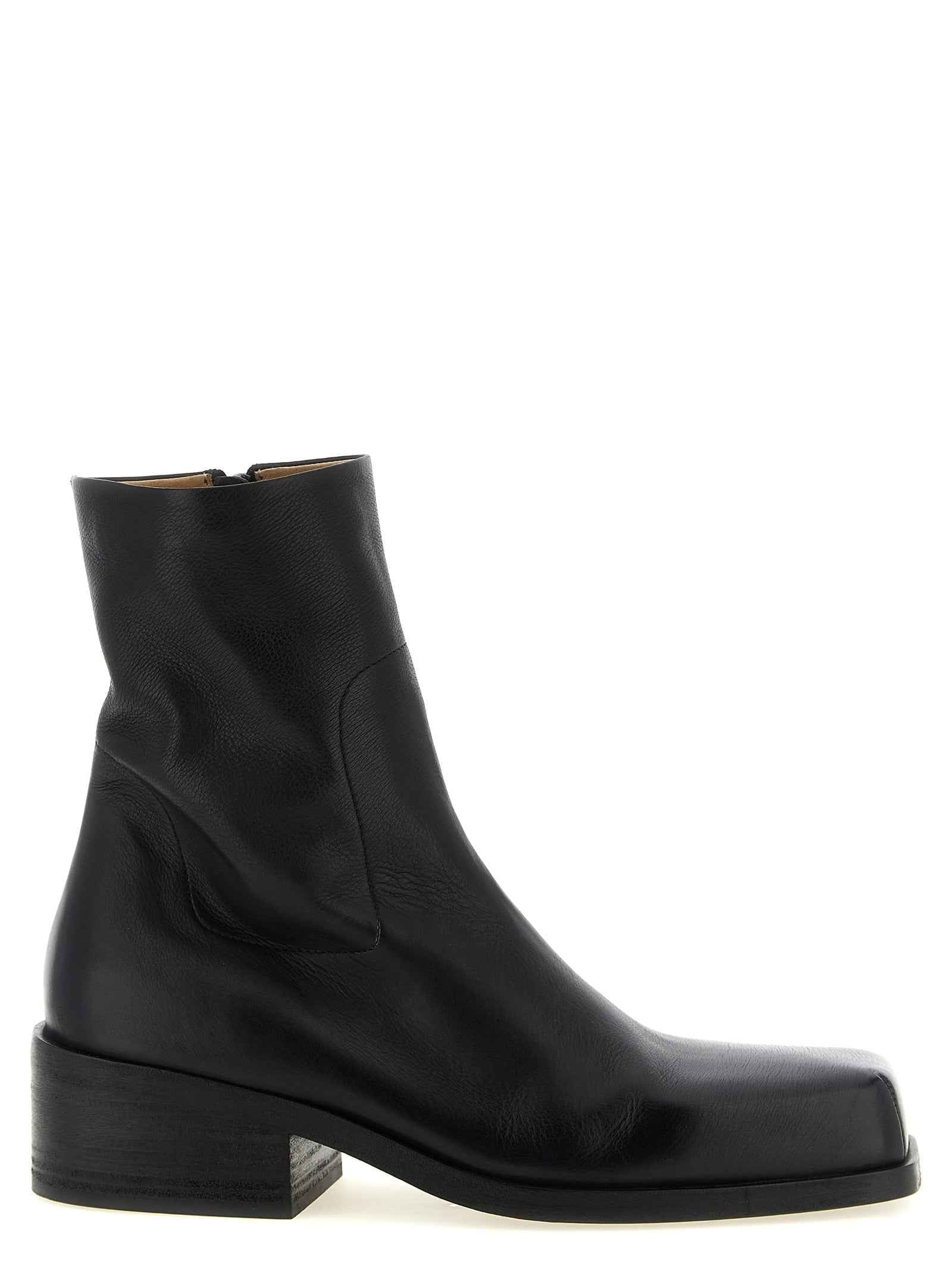 Black Calfskin Ankle Boots