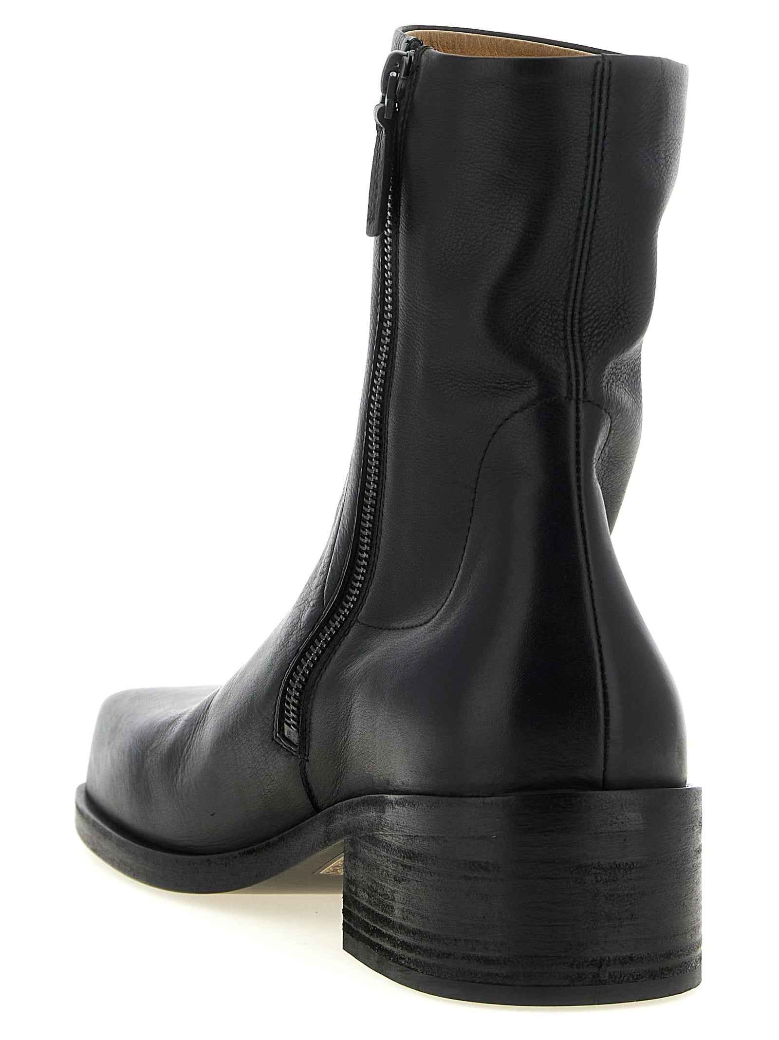 Black Calfskin Ankle Boots