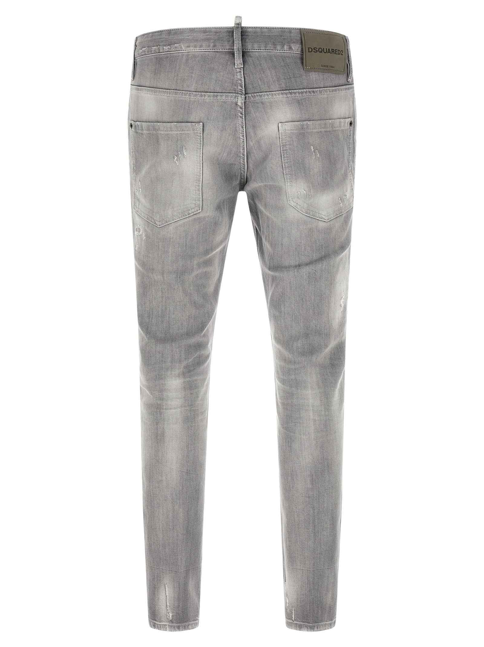 Gray Cotton Tapered Jeans