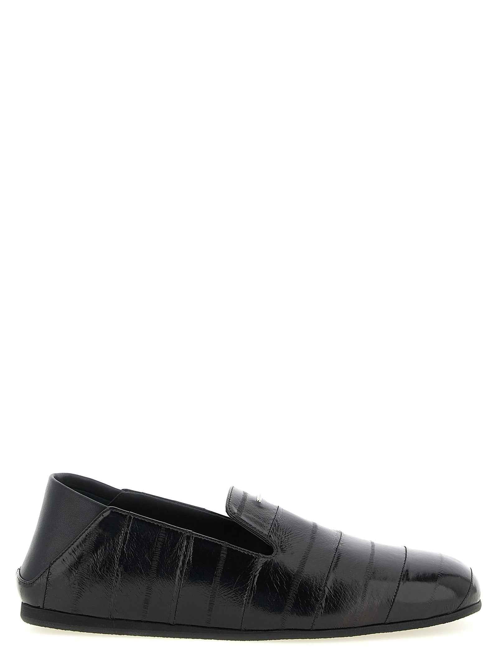 Black Leather Slip-On Loafers