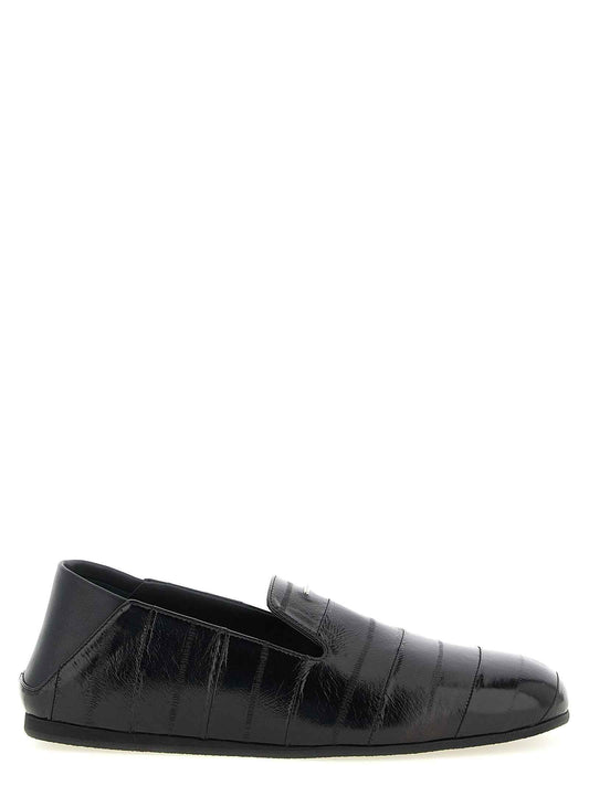 Black Leather Slip-On Loafers