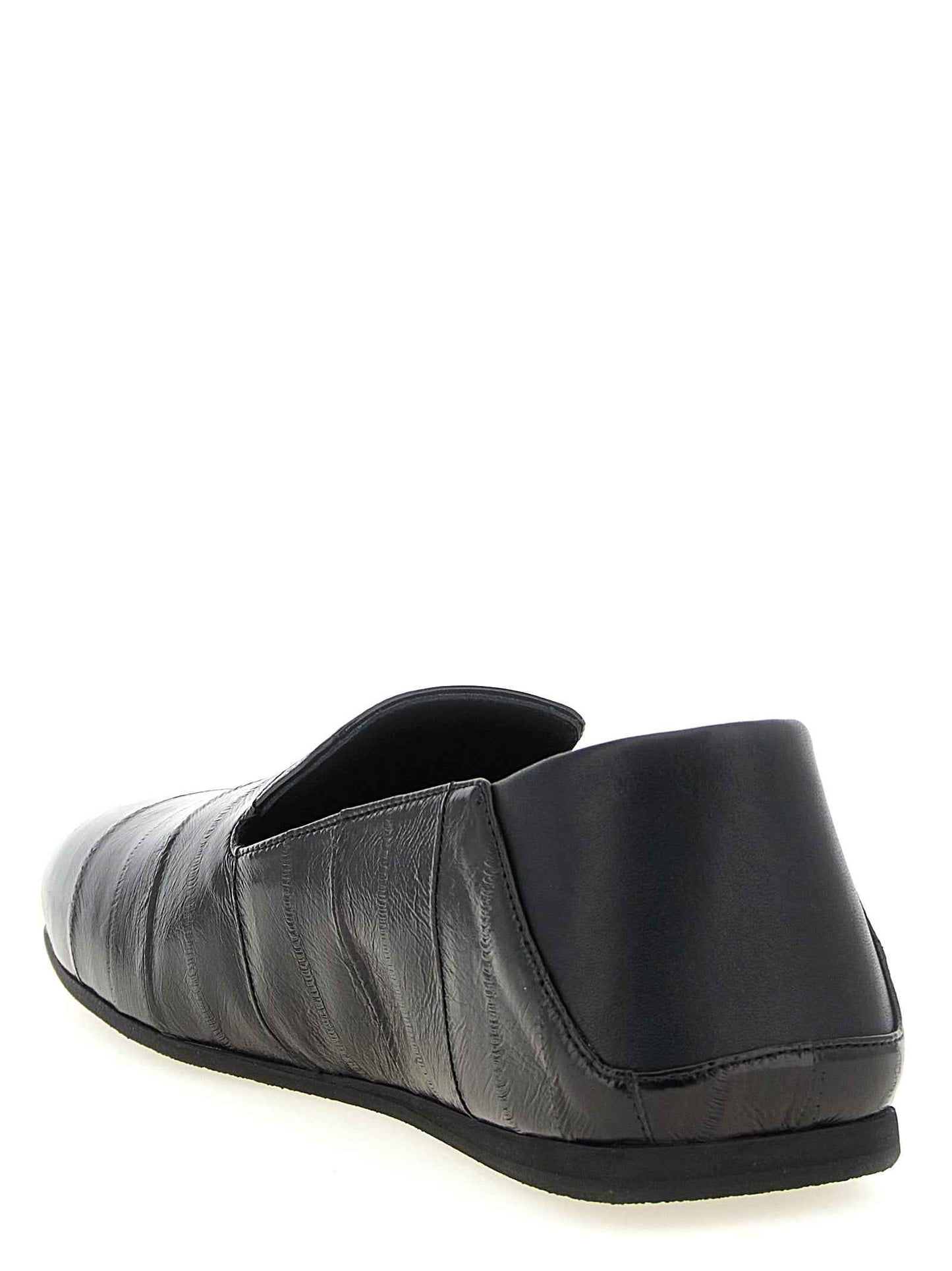 Black Leather Slip-On Loafers