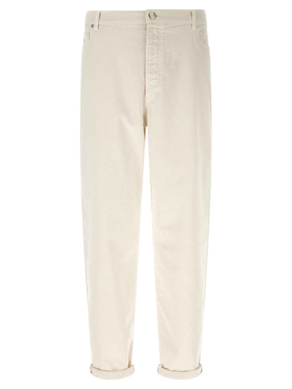White Cotton Relaxed Fit Jeans