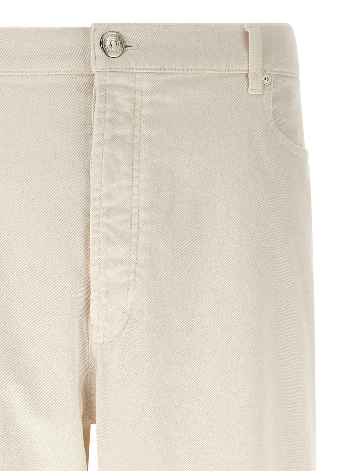 White Cotton Relaxed Fit Jeans