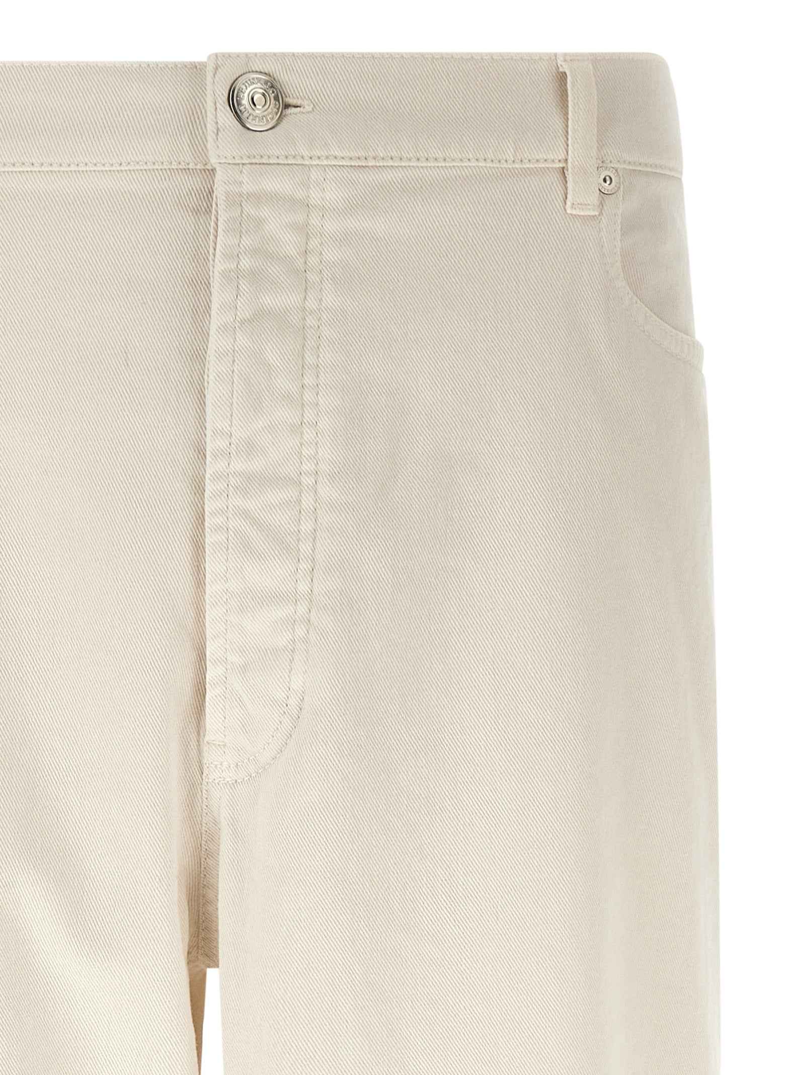 White Cotton Relaxed Fit Jeans
