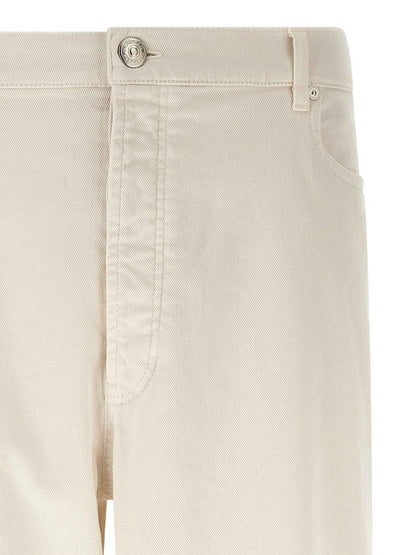 White Cotton Relaxed Fit Jeans