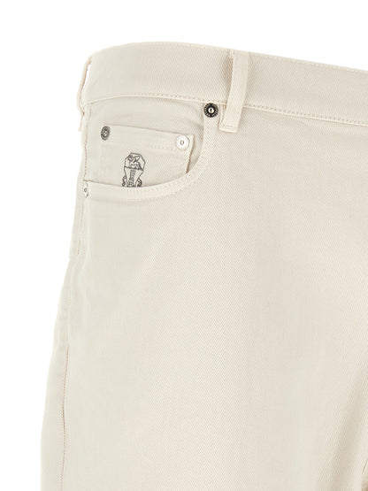 White Cotton Relaxed Fit Jeans