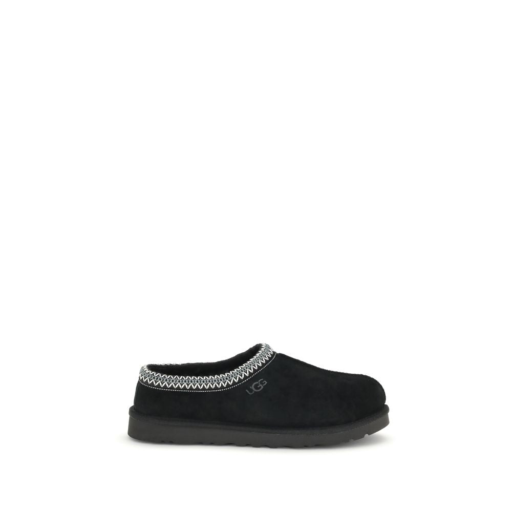 Black Leather Mules