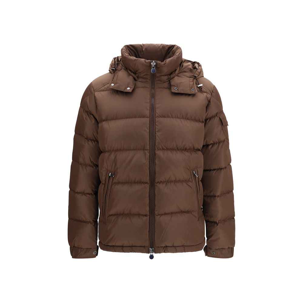Brown Polyamide Full-Length Jacket