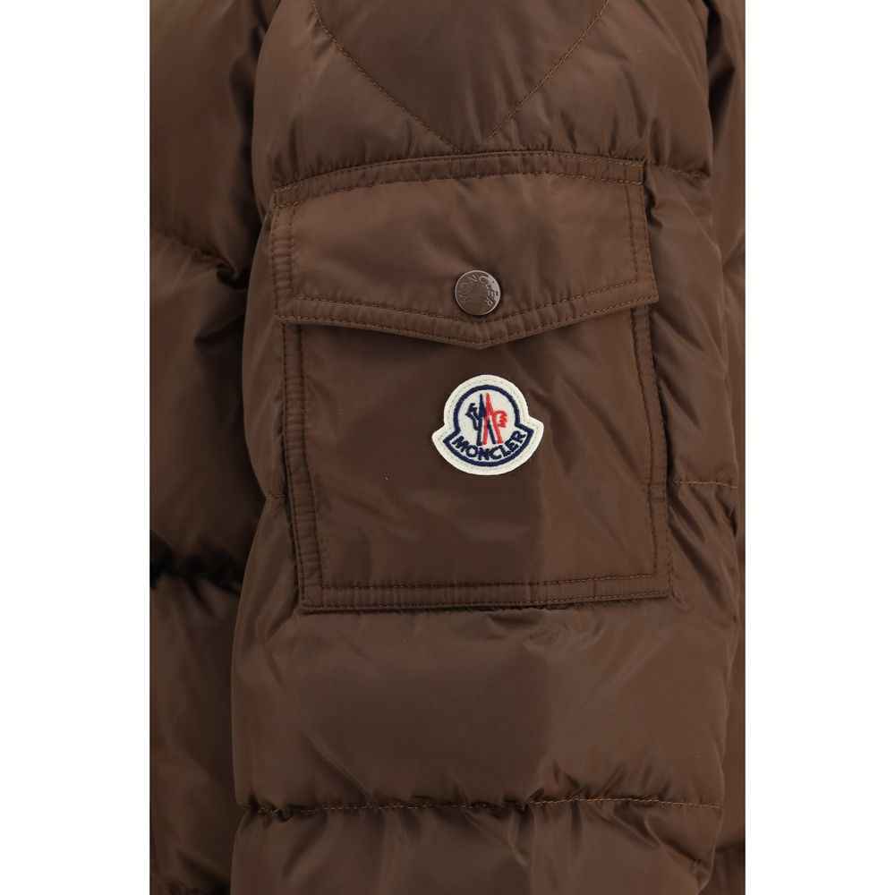 Brown Polyamide Full-Length Jacket