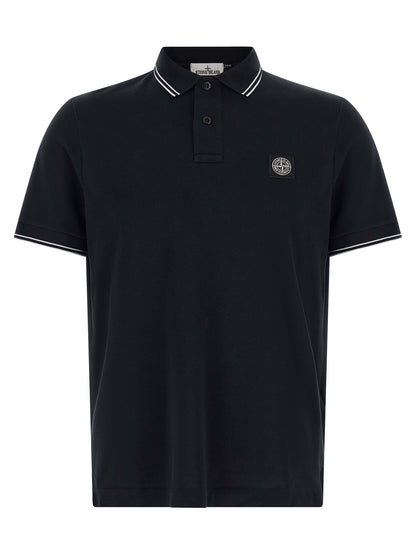 Blue Cotton Polo Shirt