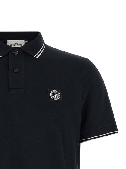 Blue Cotton Polo Shirt