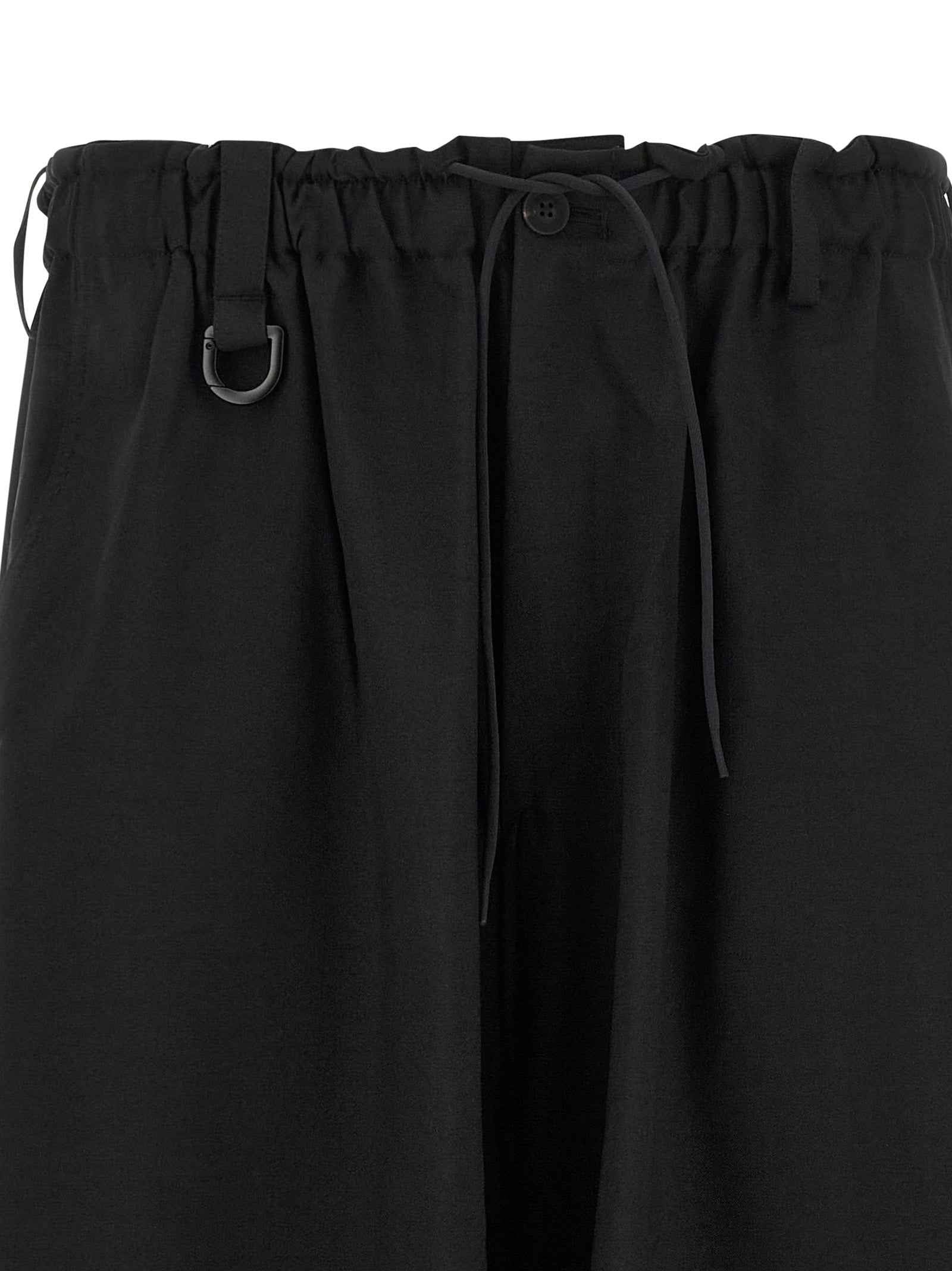 Black Polyester Cargo Pants