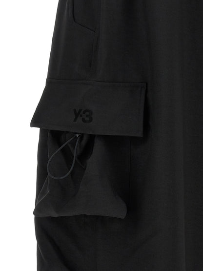Black Polyester Cargo Pants