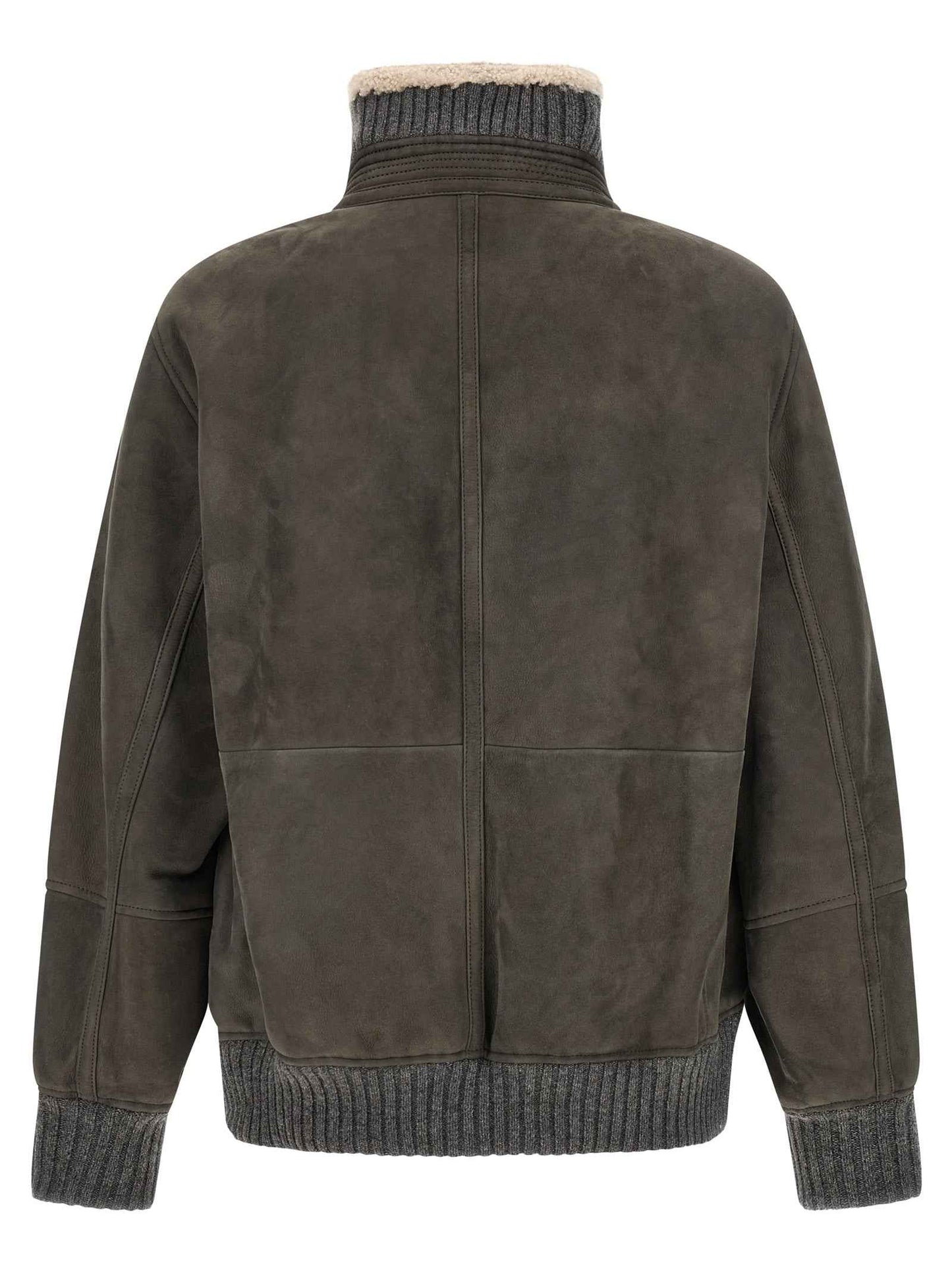 Gray Lamb Leather Leather Jacket