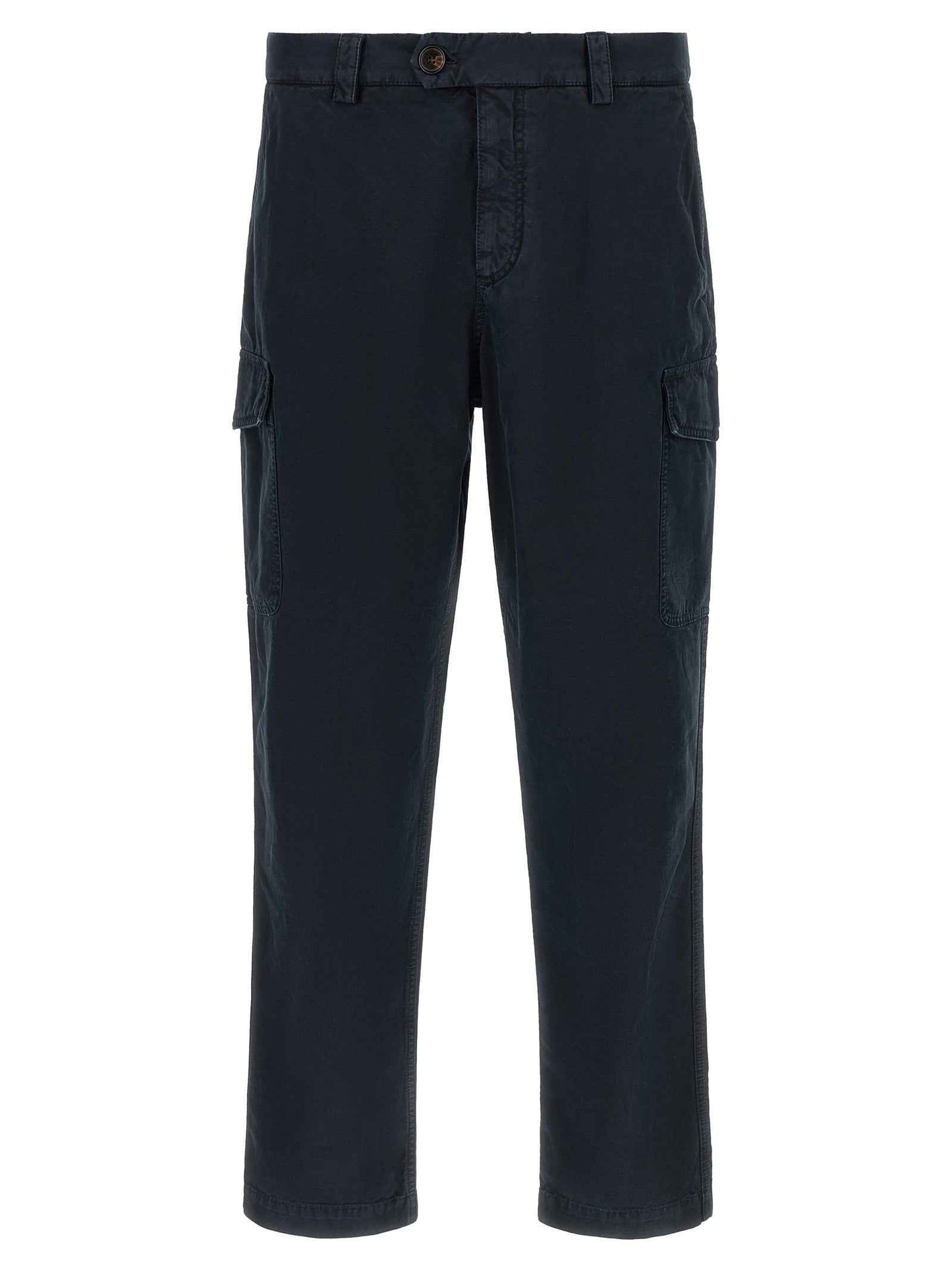 Blue Cotton Cargo Pants