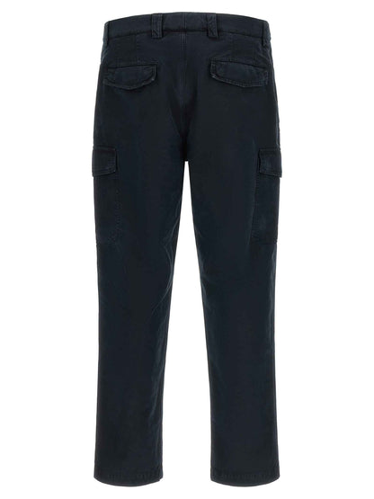 Blue Cotton Cargo Pants