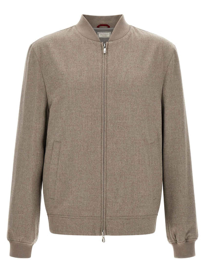 Gray Cashmere Bomber