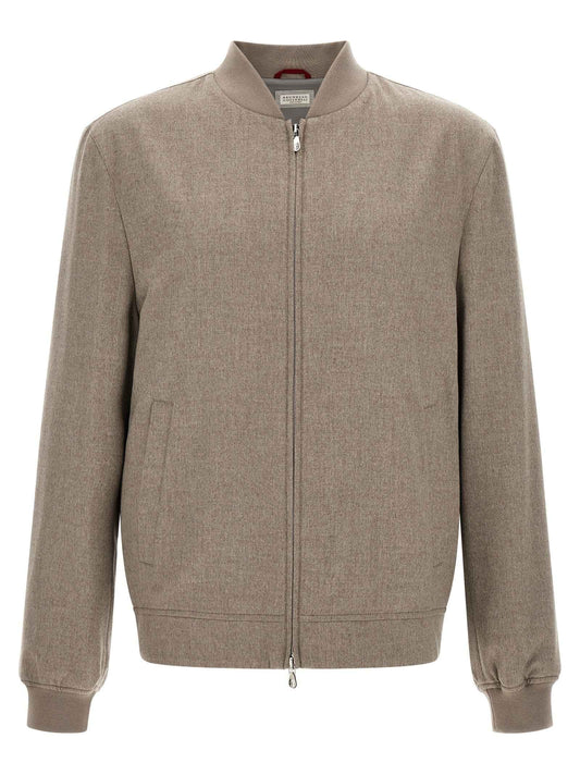Gray Cashmere Bomber