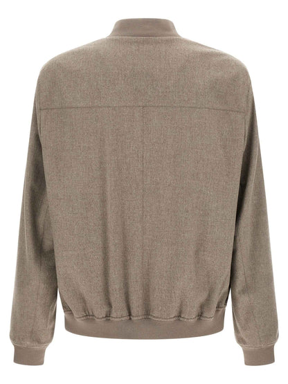 Gray Cashmere Bomber