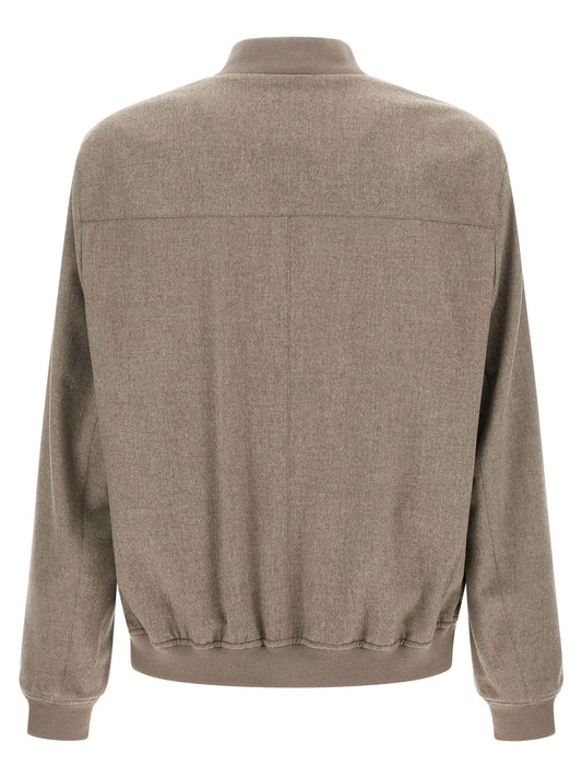 Gray Cashmere Bomber